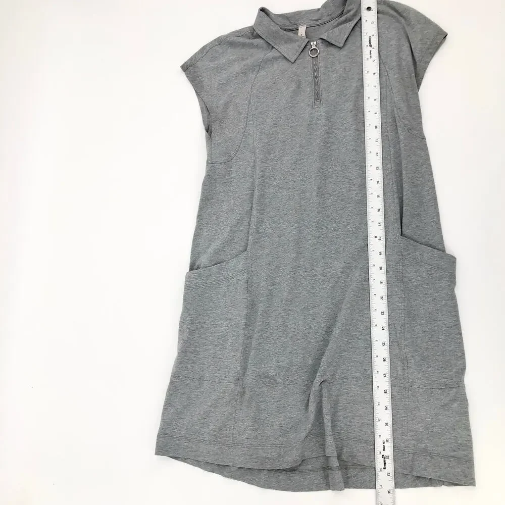 Lululemon Players Pro-Form Polo Dress Gray Collared Mini Dress Side Pockets